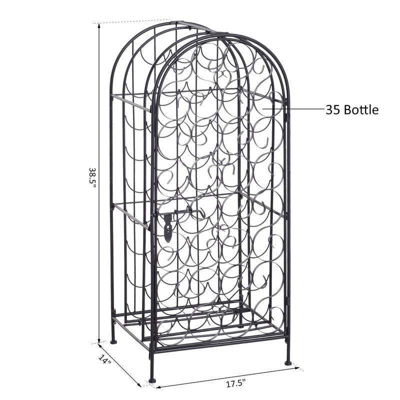 Chic Wine Haven - Stylish Lockable Black Wine Rack