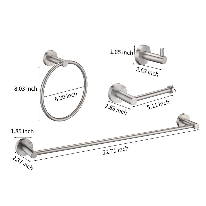 Brushed Nickel Bathroom Essentials Set