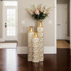 Golden Elegance: Vintage Floor Vase Set