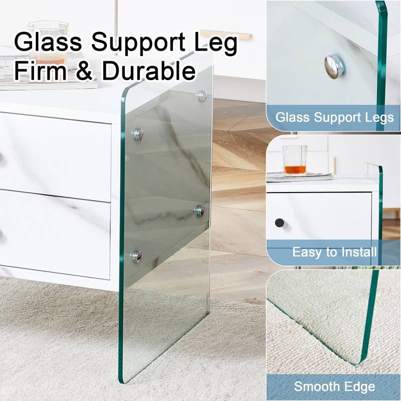 Chic Glass-Top Nightstand