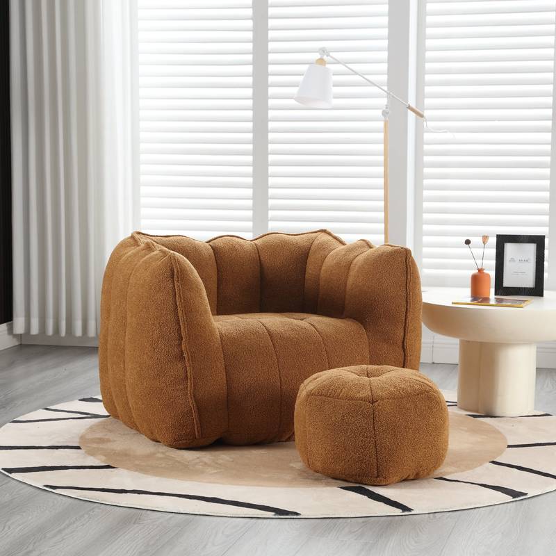Cozy Foam Bean Bag Chair with Footstool – Perfect for Gaming, Reading, and Relaxing!