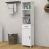 Chic White Floor Cabinet with Drawer and Door