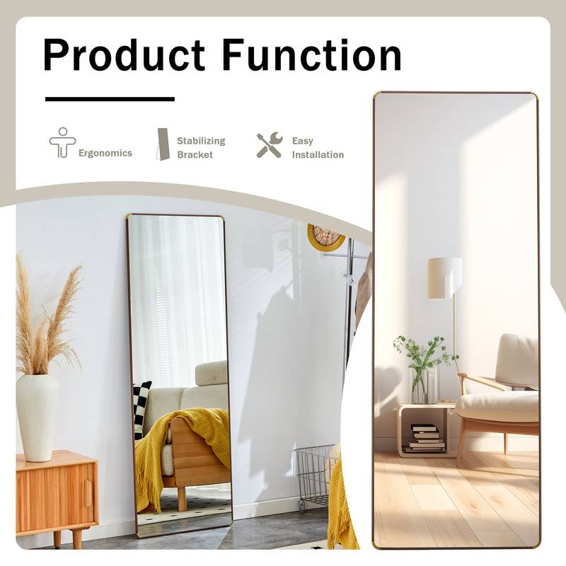 Stylish Full-Length Floor Mirror – Perfect for Any Space!