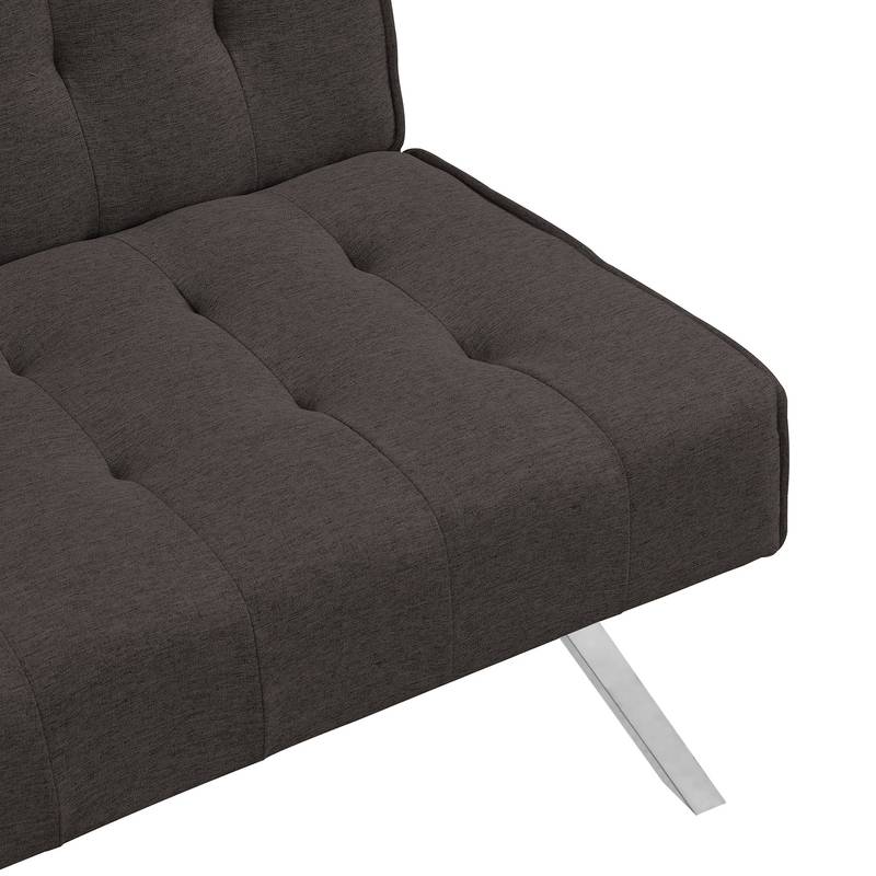 Espresso Futon Sofa Bed with Stylish Wood Frame