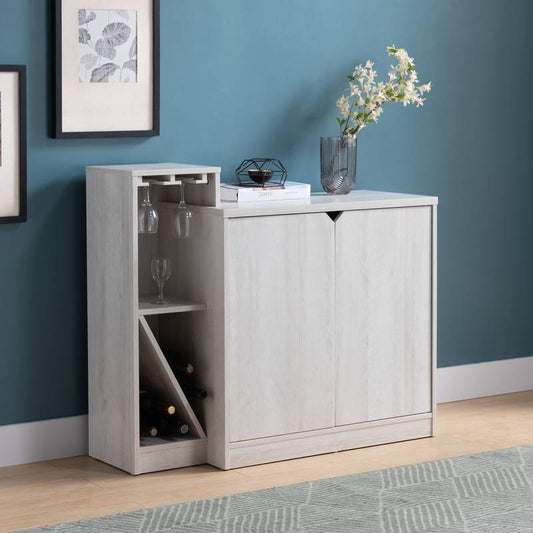 Chic Oak Wine Cabinet