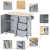 Versatile Rolling Kitchen Island with Wood Top & Storage