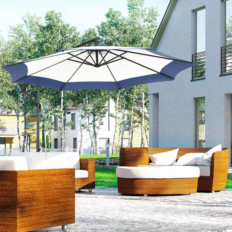 Navy Blue Offset Patio Umbrella