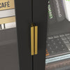 Sleek Adjustable Glass Door Bookcase - Black storage for Living & Bedroom