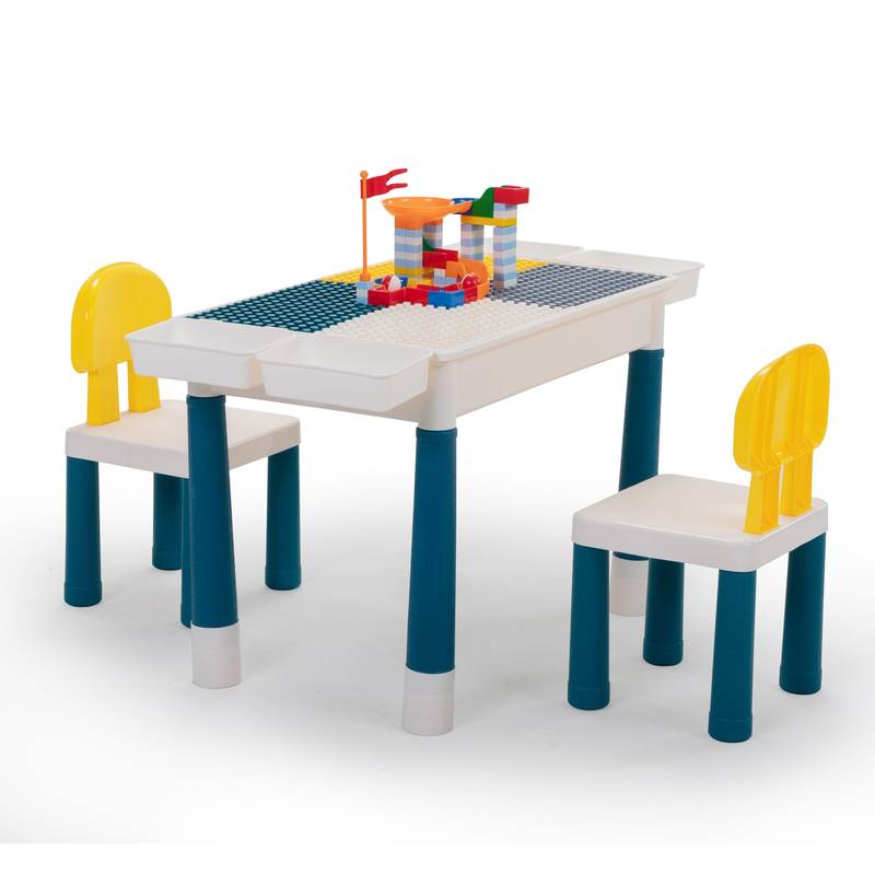 Versatile DIY Block Table - Gray & Yellow