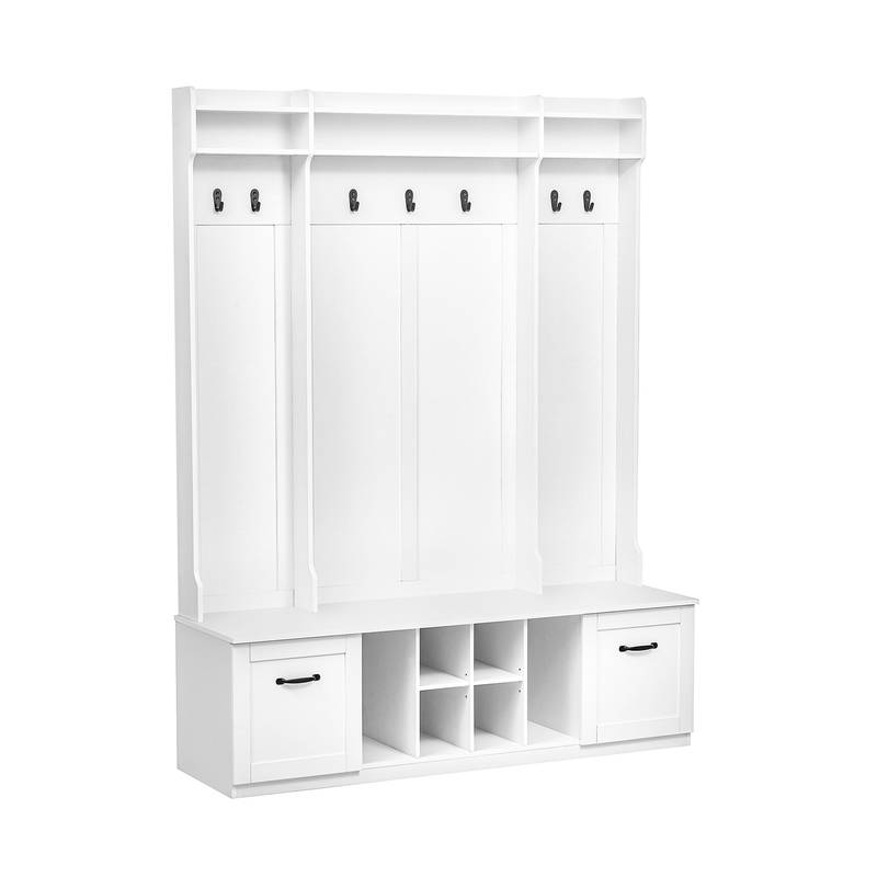 Versatile Entryway Bench with Coat Rack & Drawers