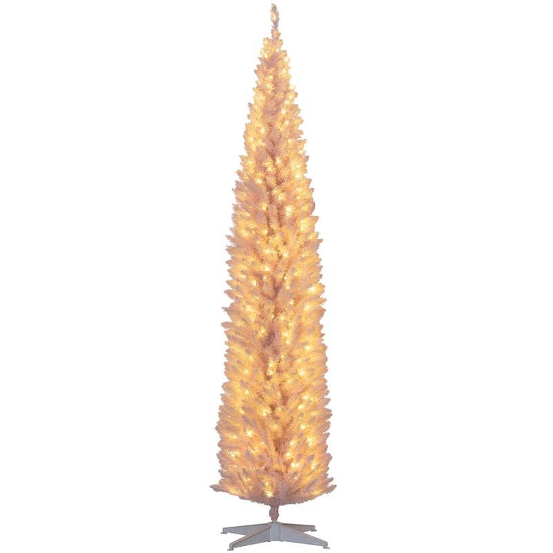 Cozy Pink Pre-Lit Slim Christmas Tree