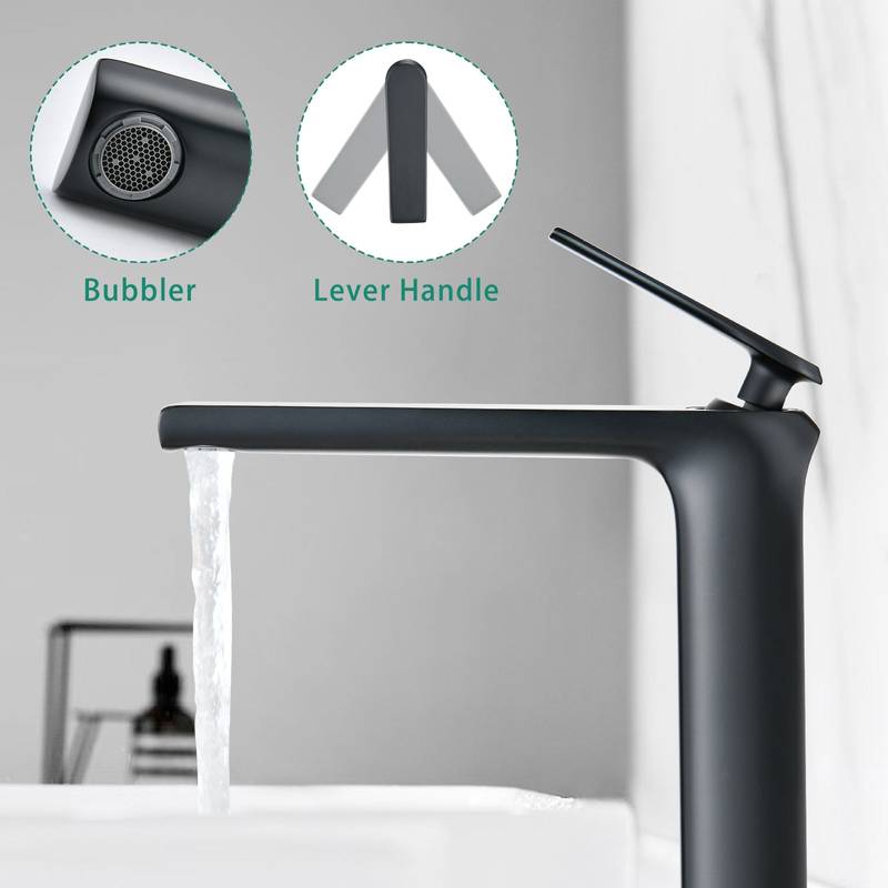 Sleek Matte Black Bathroom Faucet