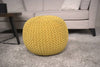 Sunny Yellow Knit Pouf