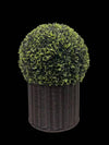 Charming Faux Ball Topiary in Woven Pot