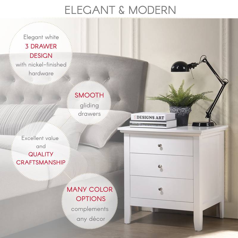 Chic White Nightstand