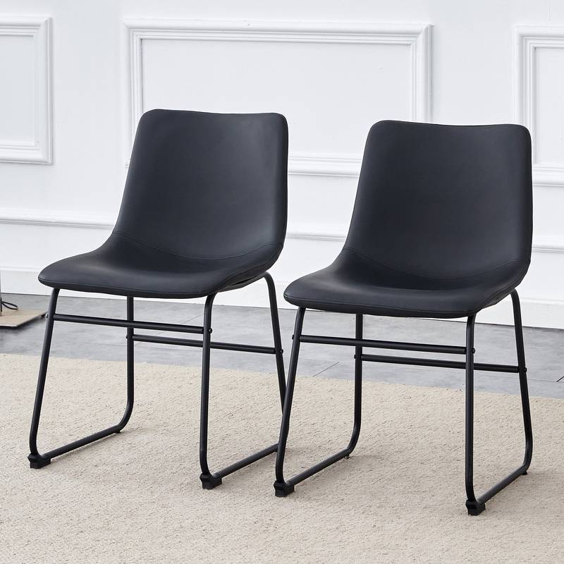 Sleek Black PU Leather Chair