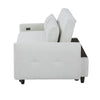 Light Blue Sleeper Sofa with USB Ports and Pillows