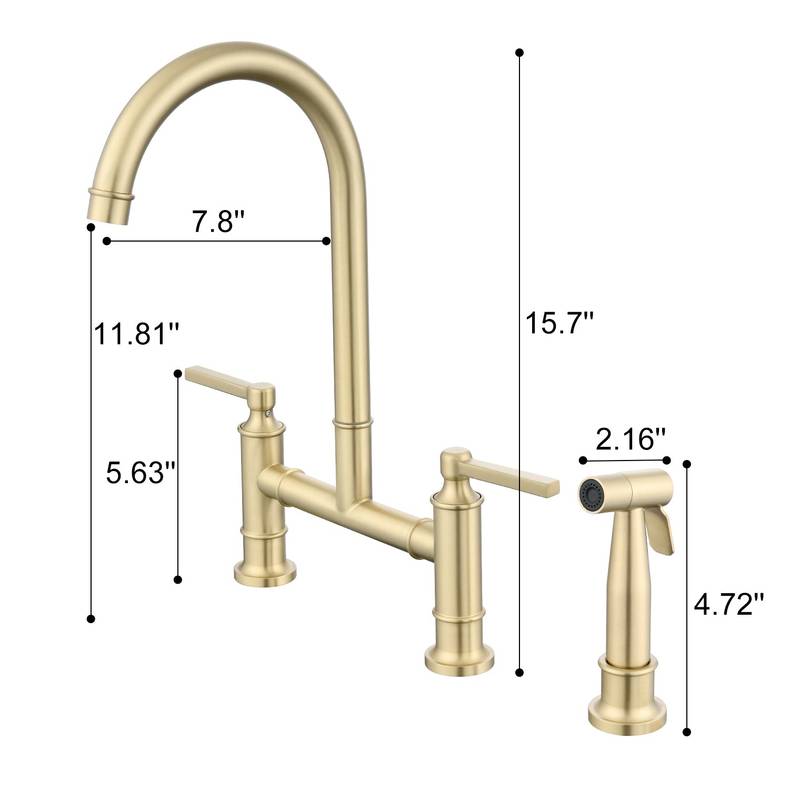 Versatile Double Handle Kitchen Faucet with Sprayer