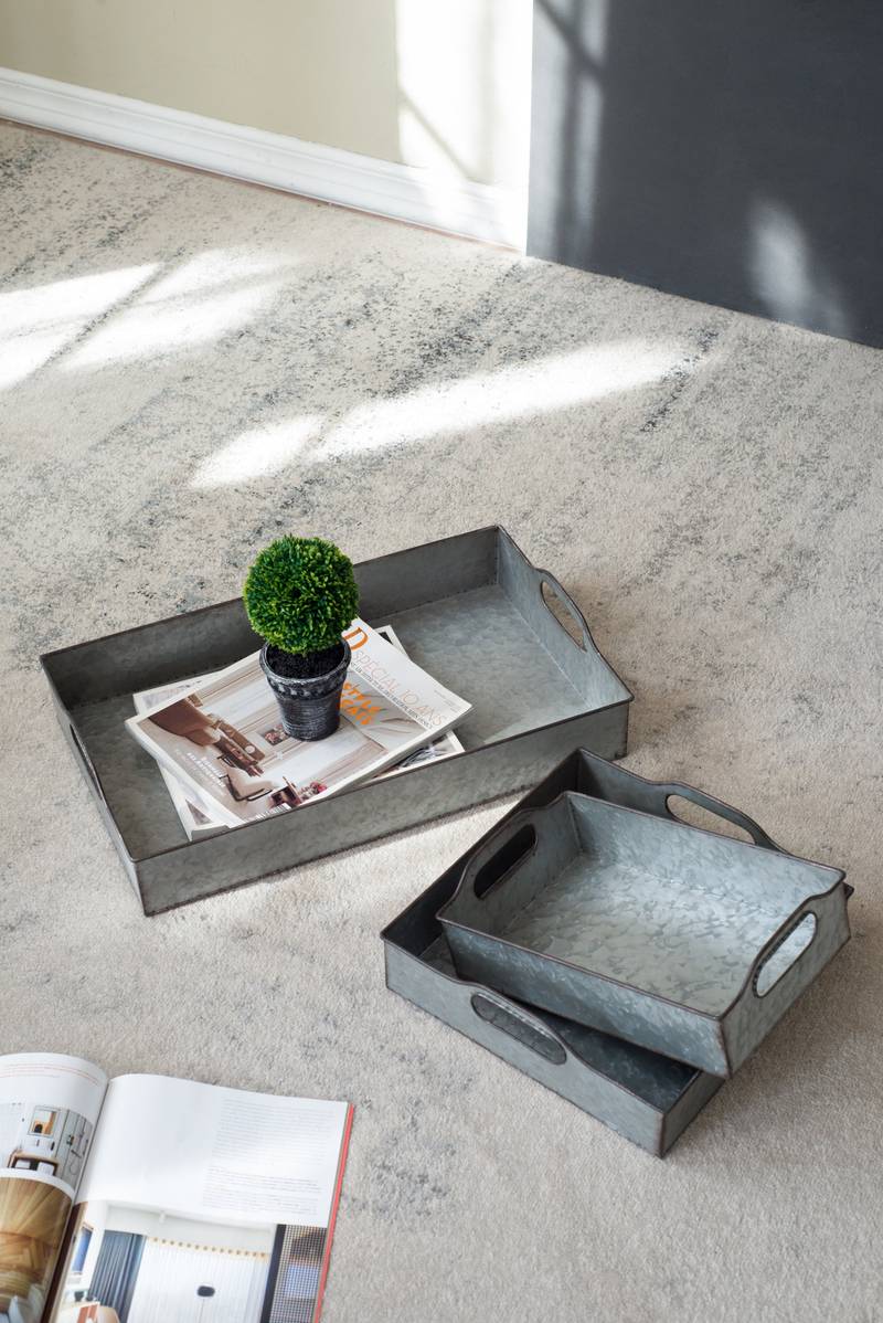 Chic Gray Nesting Trays Set