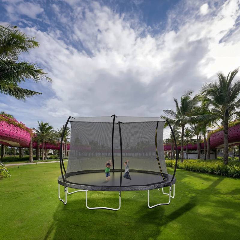 JumpJoy Trampoline with Enclosure & Ladder