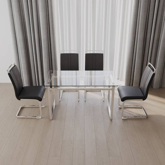 Elegant Glass Dining Set for Four