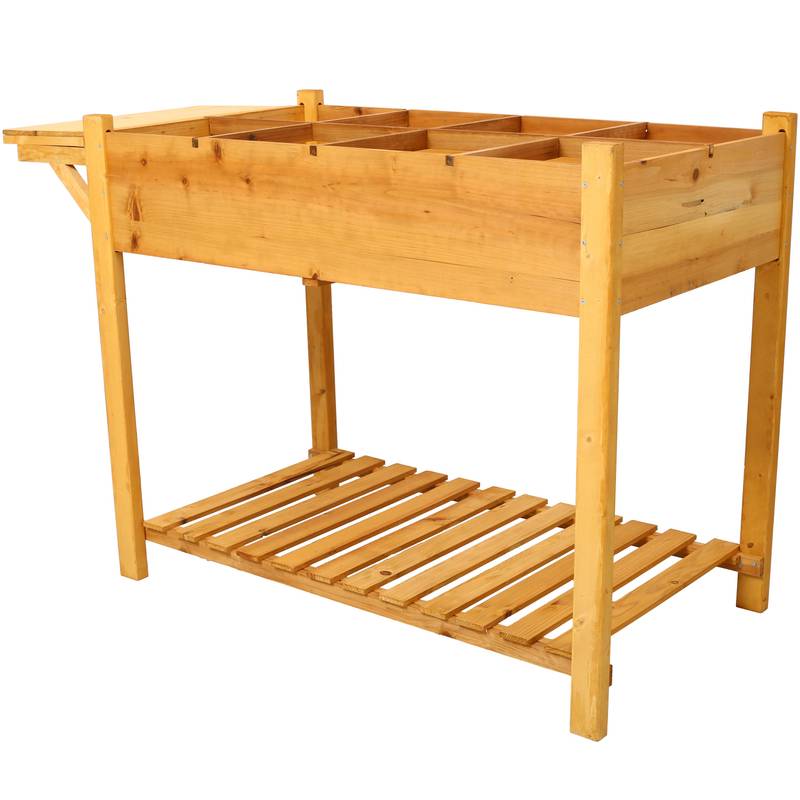 Garden Buddy Elevated Planter with Foldable Table & Storage
