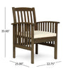 Cozy Acacia Dining Chairs with Cushions - Set of Two