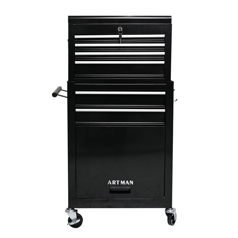 Rolling Tool Chest on Wheels – Black Storage Cabinet with Drawers