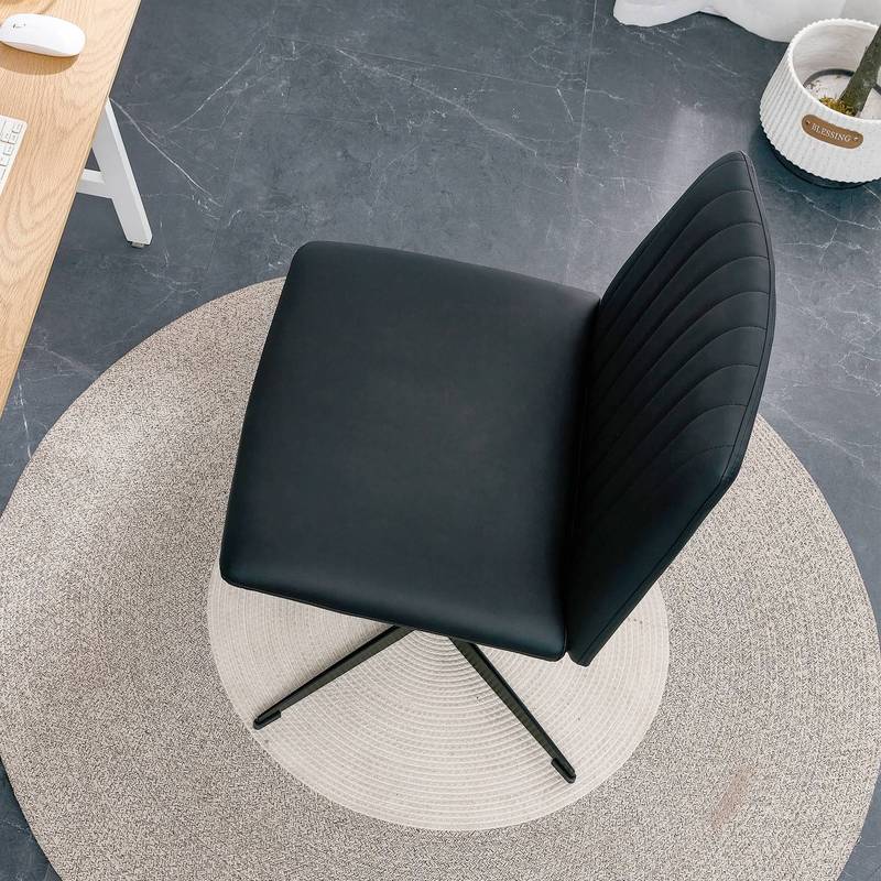 Sleek Black Adjustable Swivel Chair for Home & Office