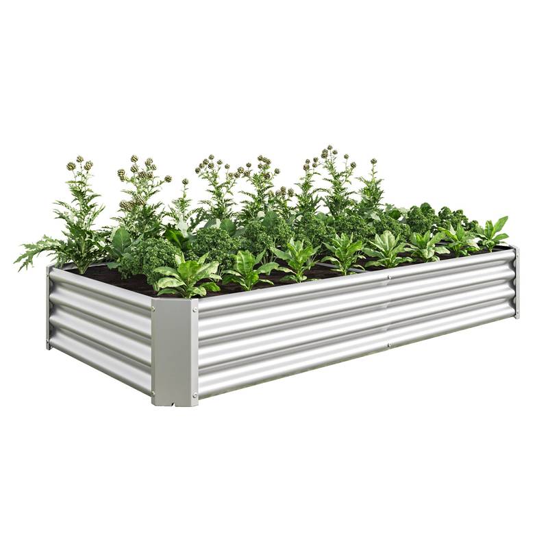 Shiny Silver Garden Bed for Fresh Greens
