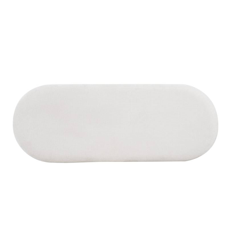 Stylish Beige Upholstered Bench with Black Legs