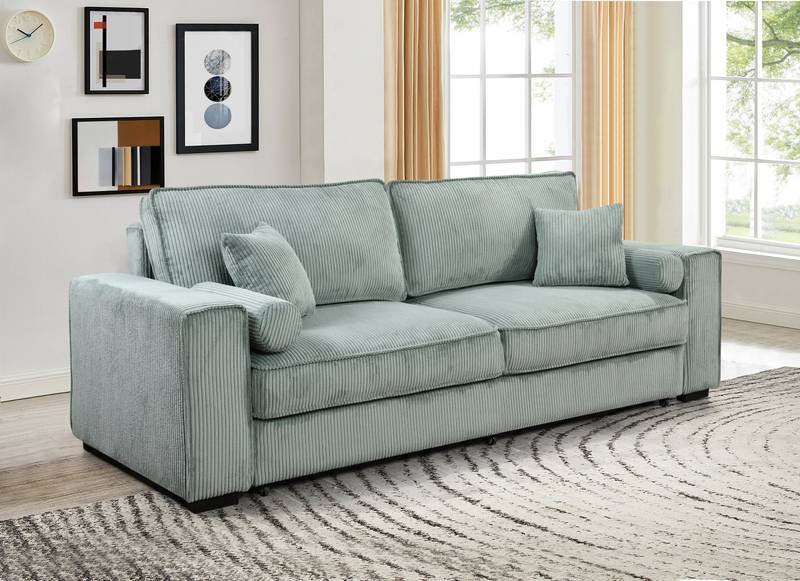 Cozy Luxe Sofa Bed with Storage - Light Green