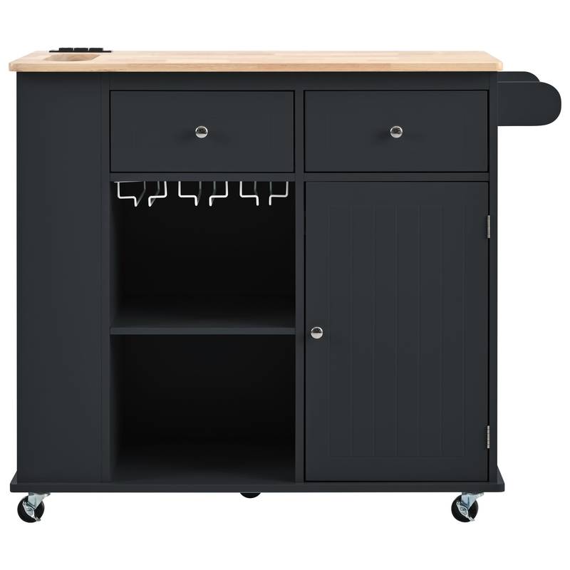 Versatile Kitchen Island with Power Outlet & Wheels