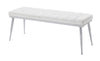 Chic White Weizor Bench with Chrome Accents