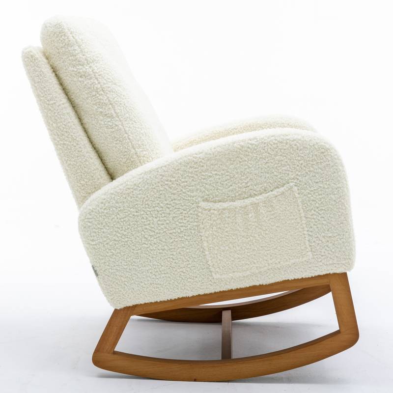 Comfy Rocking Chair with Wooden Legs