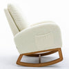Comfy Rocking Chair with Wooden Legs