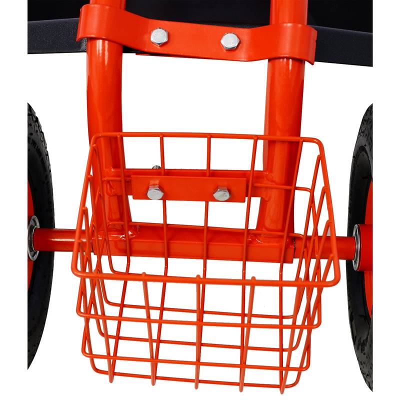 Garden Buddy Scooter Seat with Tool Tray and Swivel Wheels