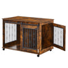 Rustic Double Puppy Sliding Dog Crate