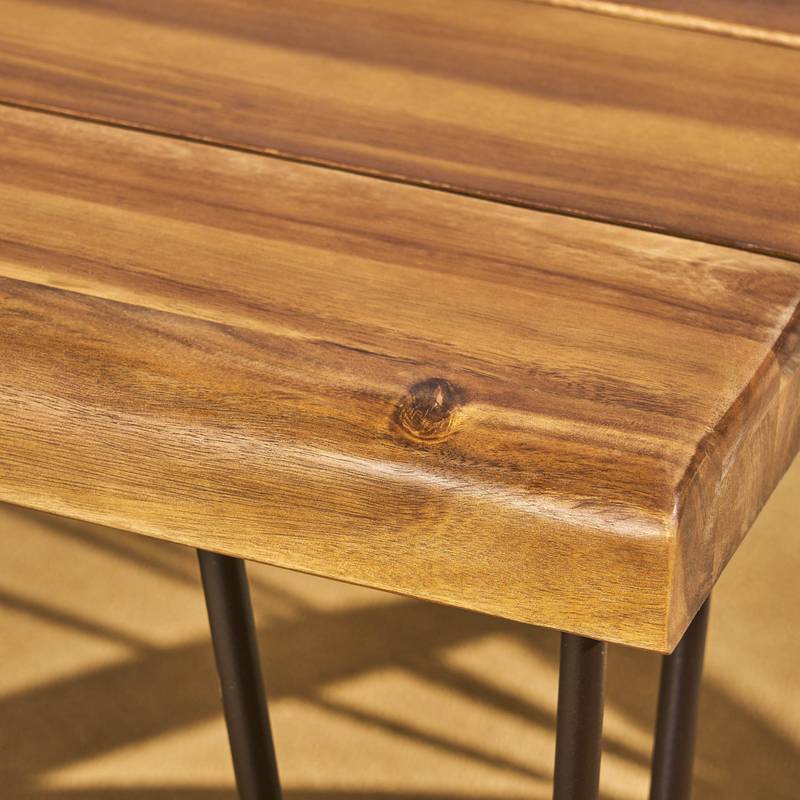 Zion Rustic Wood & Metal Dining Table
