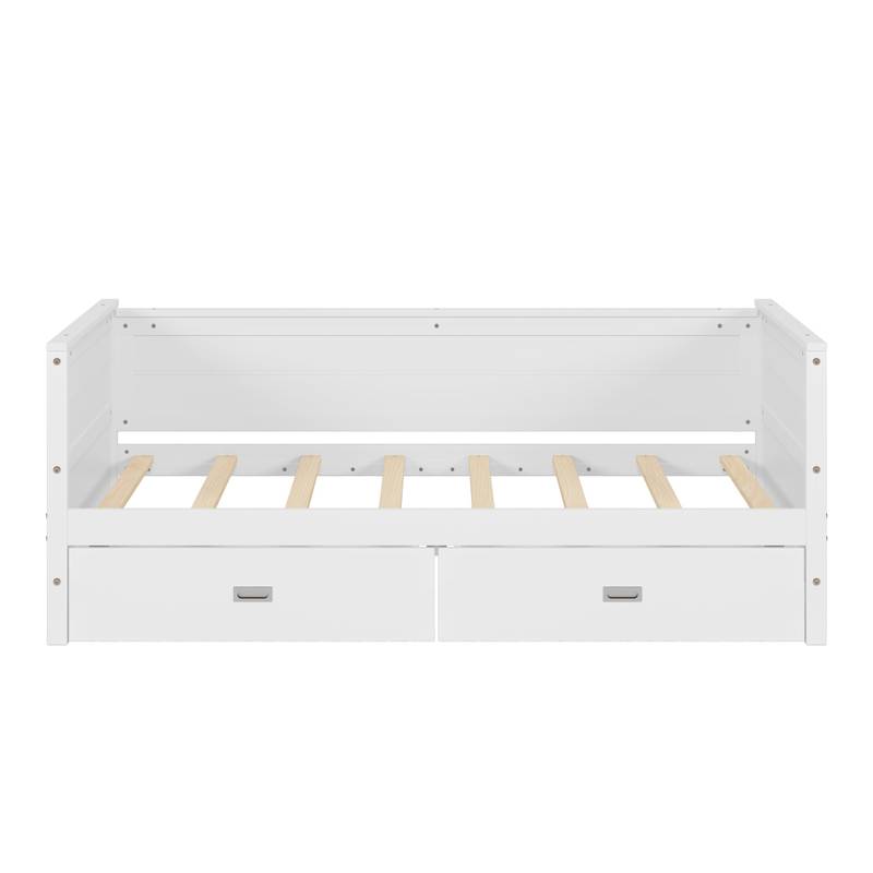 Cozy White Twin Daybed with Storage Drawers