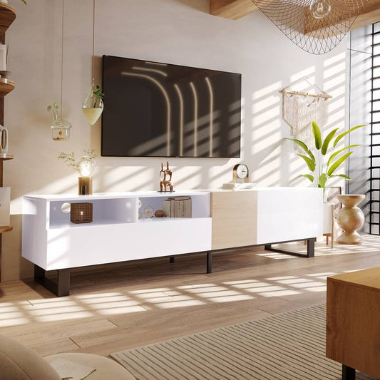 Stylish TV Stand with Ample Storage & Drop-Down Door