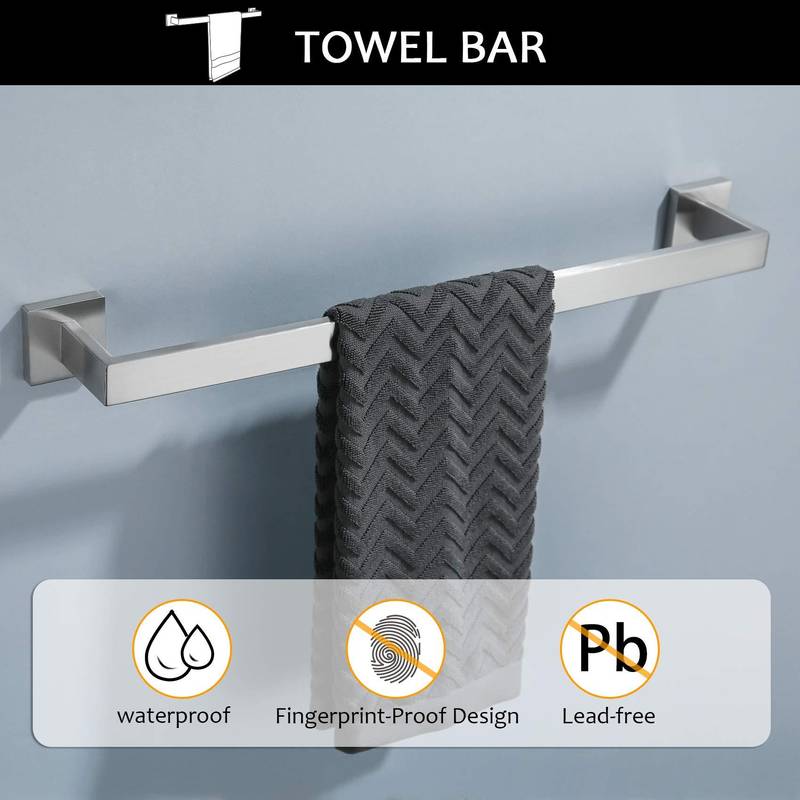 Stylish Stainless Steel Towel Bar Set
