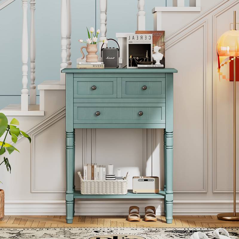 Charming Slim Console Table with Drawers