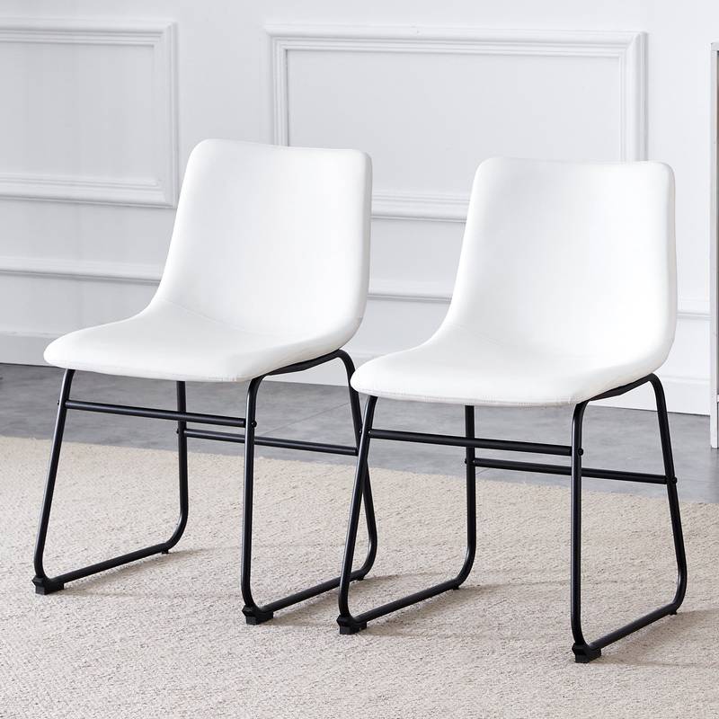 Chic White PU Leather Chair - Perfect for Modern Spaces!