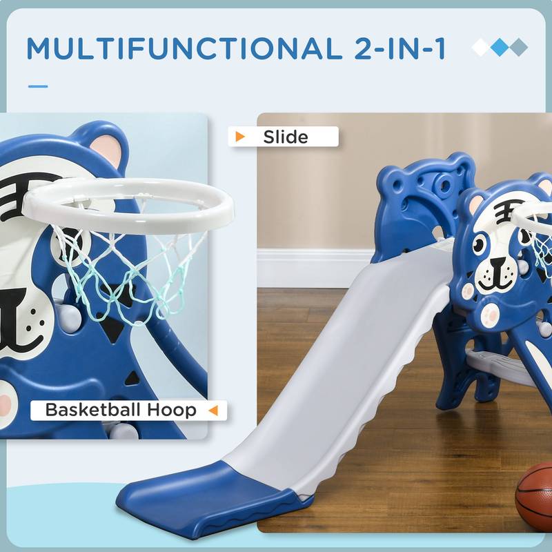 Cozy Indoor Slide & Hoop for Toddlers