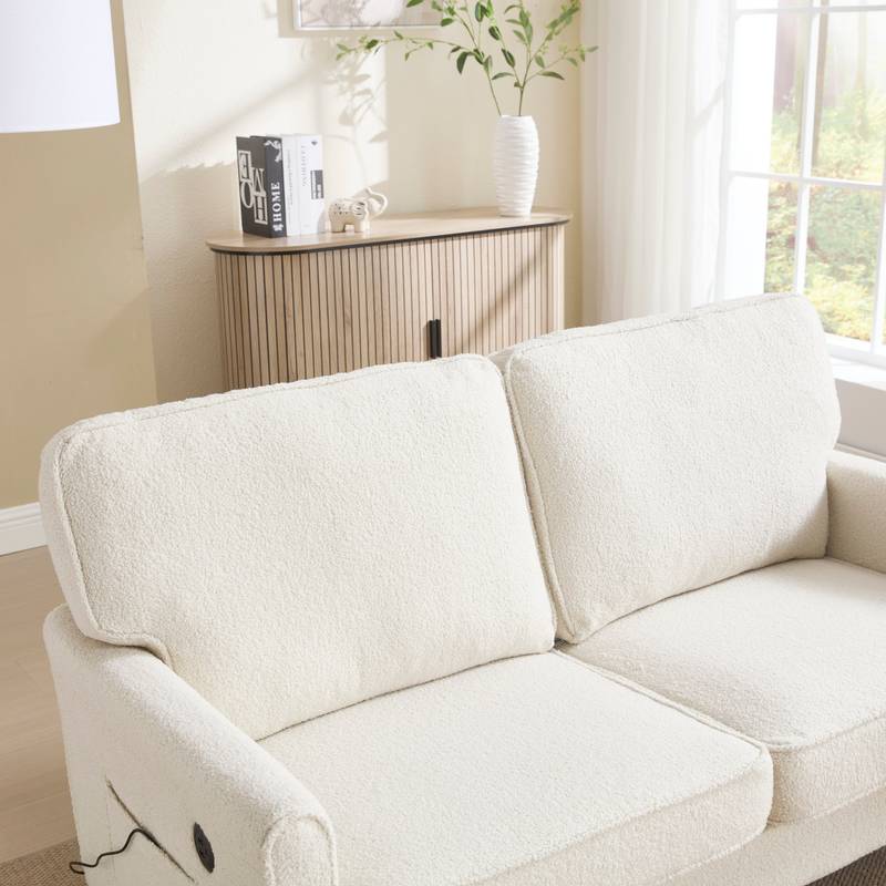 COOLMORE USB Loveseat Sofa - Cozy Mid-Century Style for Any Space