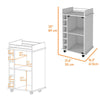 Chic Vegas Bar Cart with Glass Doors & Liquor Cubbies