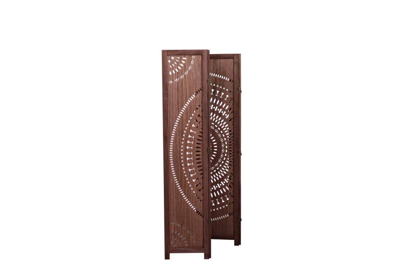 Charming Brown Wood Folding Room Divider