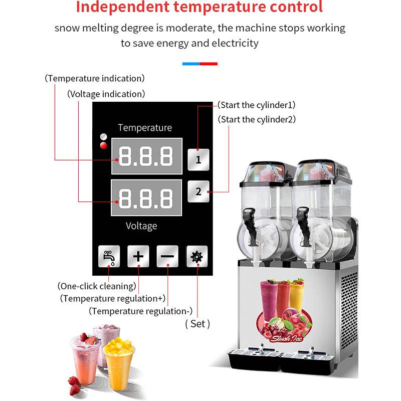 Chill & Sip Slushy Maker: Double Tank Margarita Machine for Cafes & Bars