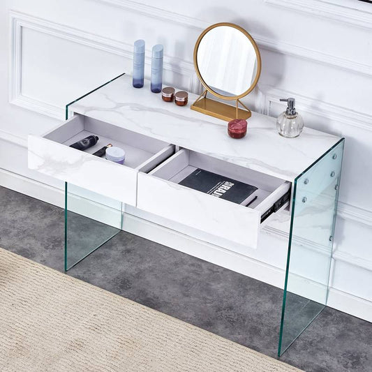 Eco-Friendly Minimalist Dresser & Desk with Double Drawers